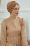 Wilma - Turbante Di Cotone Marrone Chiaro