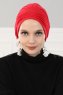 Linda - Turbante Di Cotone Rosso - Ayse Turban