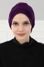 Linda - Turbante Di Cotone Viola - Ayse Turban