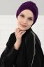 Linda - Turbante Di Cotone Viola - Ayse Turban