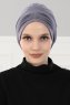 Linda - Turbante Di Cotone Grigio - Ayse Turban