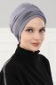 Linda - Turbante Di Cotone Grigio - Ayse Turban