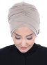 Elisabeth - Turbante Di Cotone Taupe