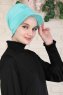 Sandra - Turbante Di Cotone Turchese - Ayse Turban