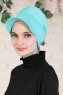 Sandra - Turbante Di Cotone Turchese - Ayse Turban