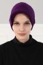 Sandra - Turbante Di Cotone Viola - Ayse Turban