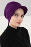 Sandra - Turbante Di Cotone Viola - Ayse Turban