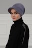 Sandra - Turbante Di Cotone Grigio - Ayse Turban