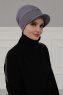 Sandra - Turbante Di Cotone Grigio - Ayse Turban