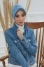 Sandra - Turbante Di Cotone Sky Blue