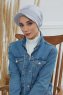Sandra - Turbante Di Cotone Grigio Chiaro