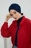 Ellie - Turbante Di Cotone Blu Navy