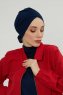 Ellie - Turbante Di Cotone Blu Navy
