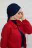Ellie - Turbante Di Cotone Blu Navy