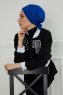 Ellie - Turbante Di Cotone Blu