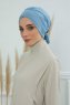 Ellie - Turbante Di Cotone Sky Blue