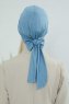 Ellie - Turbante Di Cotone Sky Blue
