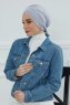 Ellie - Turbante Di Cotone Grigio Chiaro