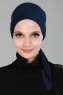 Felicia - Turbante Di Cotone Blu Navy
