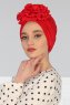 Kerstin - Turbante Di Cotone Rosso - Ayse Turban