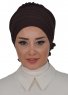 Monica - Turbante Di Cotone Marrone - Ayse Turban