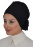 Monica - Turbante Di Cotone Nero - Ayse Turban
