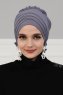 Monica - Turbante Di Cotone Grigio - Ayse Turban