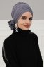 Monica - Turbante Di Cotone Grigio - Ayse Turban