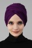 Fiona - Turbante Di Cotone Viola - Ayse Turban