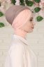 Fiona - Turbante Di Cotone Taupe Scuro & Rosa Antico