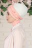 Fiona - Turbante Di Cotone Rosa Antico & Creme