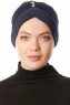 Arwa - Turbante Crepe Chiffon Blu Navy - Sehr-i Sal