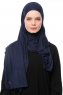 Asya - Hijab Pratico Viscosa Blu Navy