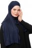 Asya - Hijab Pratico Viscosa Blu Navy