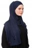 Asya - Hijab Pratico Viscosa Blu Navy