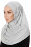 Ava - Hijab Al Amira Grigio Chiaro One-Piece - Ecardin