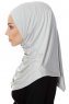Ava - Hijab Al Amira Grigio Chiaro One-Piece - Ecardin