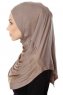 Ava - Hijab Al Amira Taupe Scuro One-Piece - Ecardin