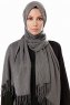 Aysel - Hijab Pashmina Grigio Scuro - Gülsoy