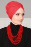 Fiona - Turbante Di Cotone Rosso - Ayse Turban