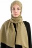 Burcu Khaki Chiffon Hijab Sjal Madame Polo 130027-1