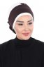 Clara - Turbante Di Cotone Marrone & Creme