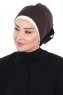 Clara - Turbante Di Cotone Marrone & Creme