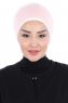 Clara - Turbante Di Cotone Rosa Antico & Creme