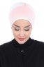 Clara - Turbante Di Cotone Rosa Antico & Creme