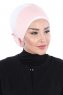 Clara - Turbante Di Cotone Rosa Antico & Creme