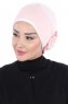 Clara - Turbante Di Cotone Rosa Antico & Creme