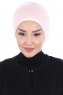 Clara - Turbante Di Cotone Rosa Antico & Creme