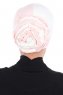 Clara - Turbante Di Cotone Rosa Antico & Creme
