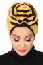 Clara - Turbante Di Cotone Mostarda & Nero